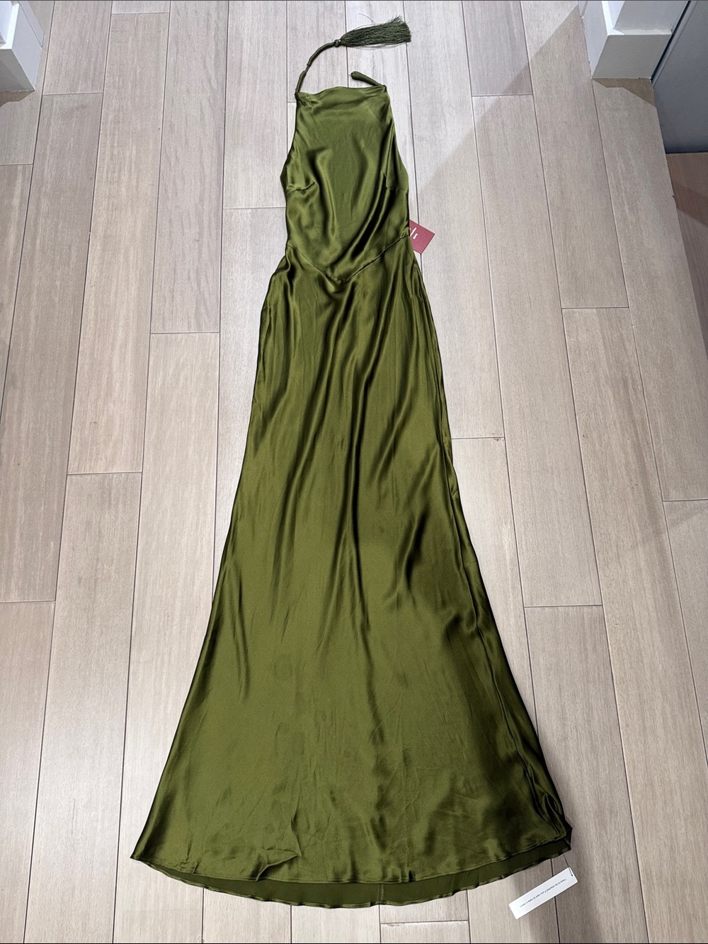 Reformation Camile Rowe Bianca Silk Dress Moss Garden